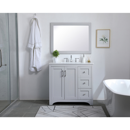 Elegant Decor Aqua Rectangle Vanity Mirror 24 Inch In Grey VM22436GR